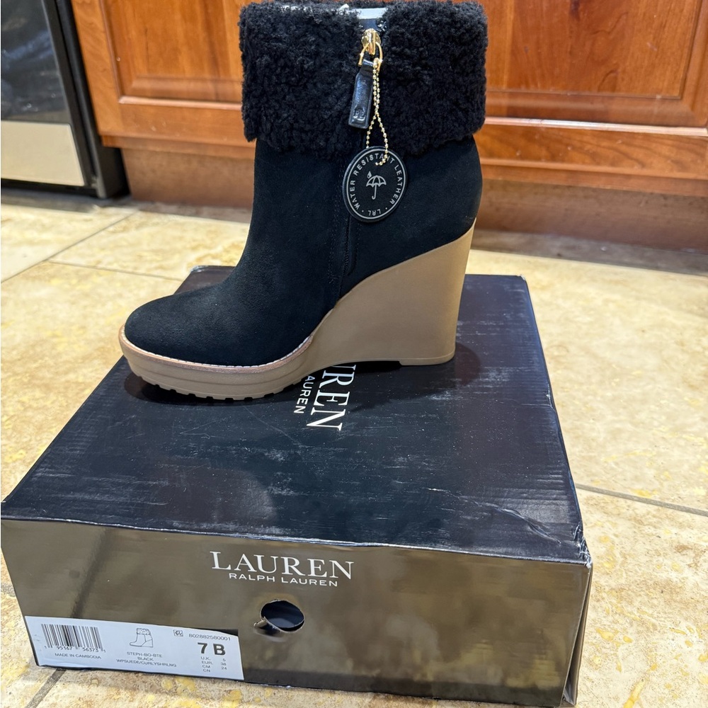 Lauren Ralph Lauren Black Wedge Shoes